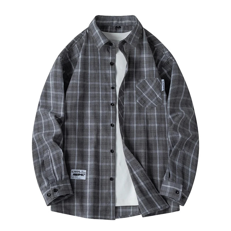 Mænds Flannel Skjorte Klassisk Plaid Design 0