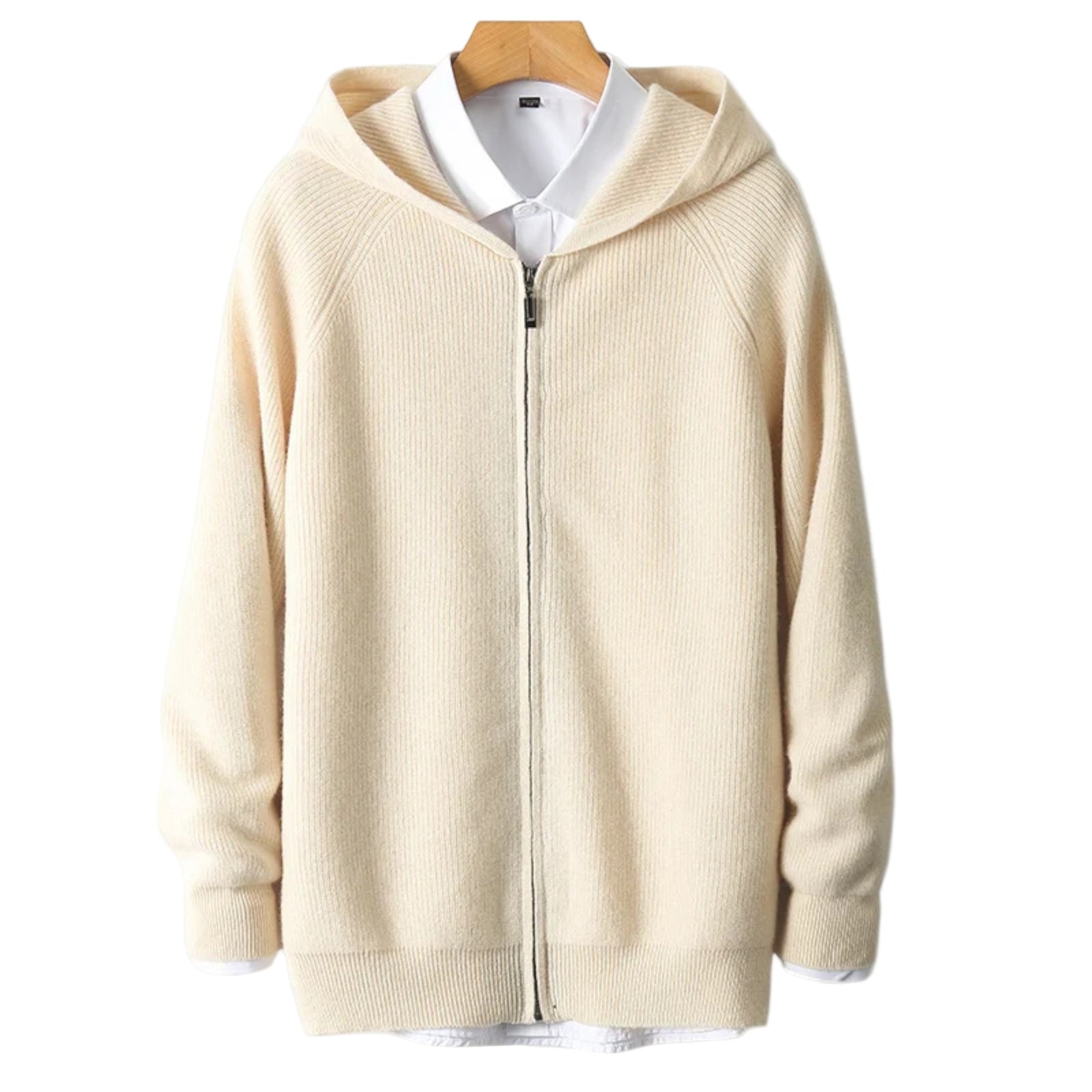 Mænds Hætte Skjorte Med Lynlås Tidløs Design 0