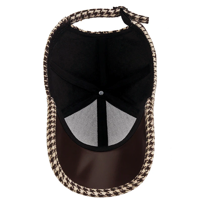 Mænds Kasket Houndstooth Design Justerbar 6