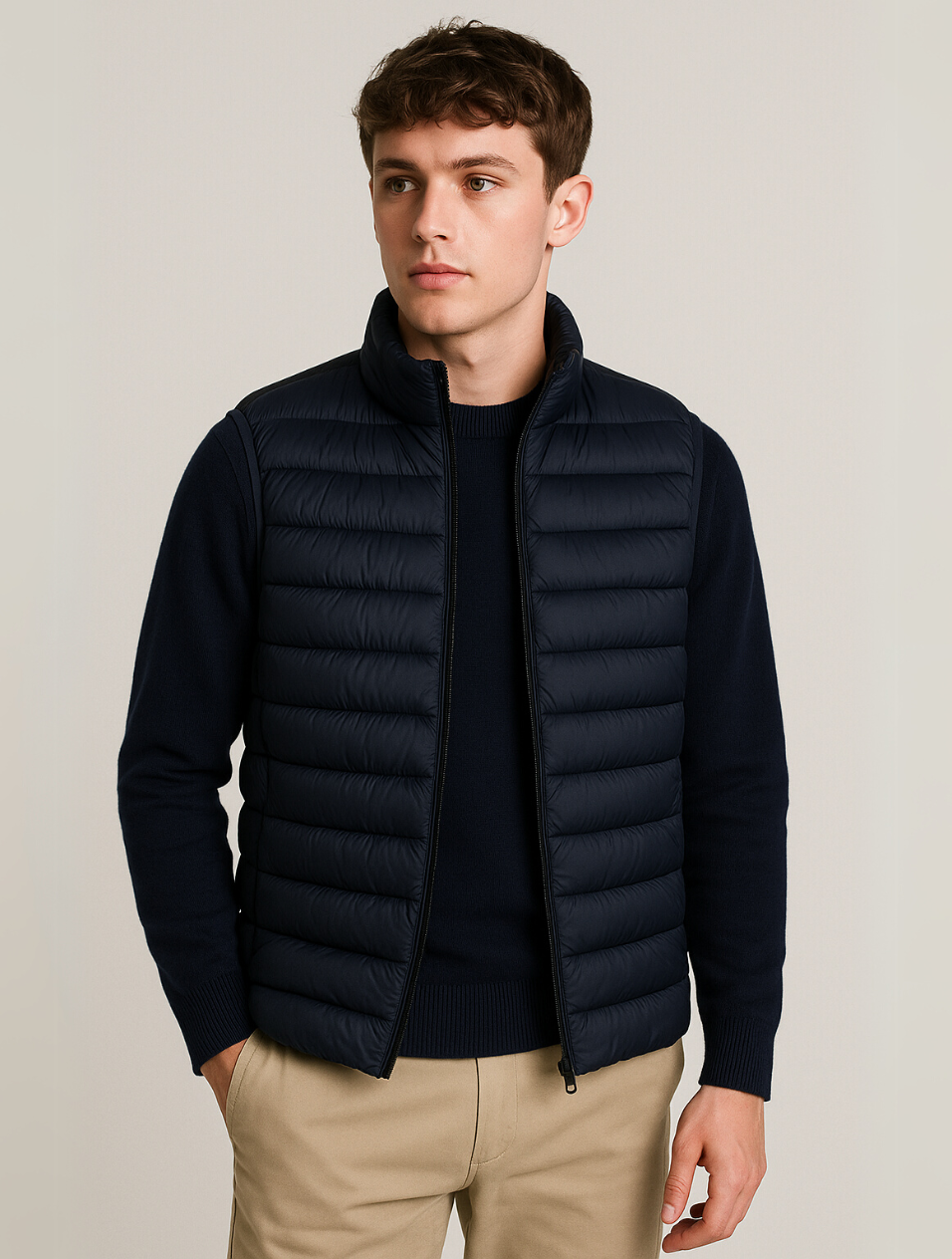 Mænds Quiltet Bodywarmer Minimalistisk Stil 6