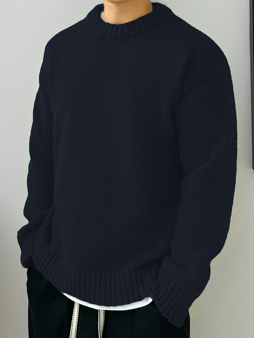 Mænds Strikket Sweater Enkel Stil 3