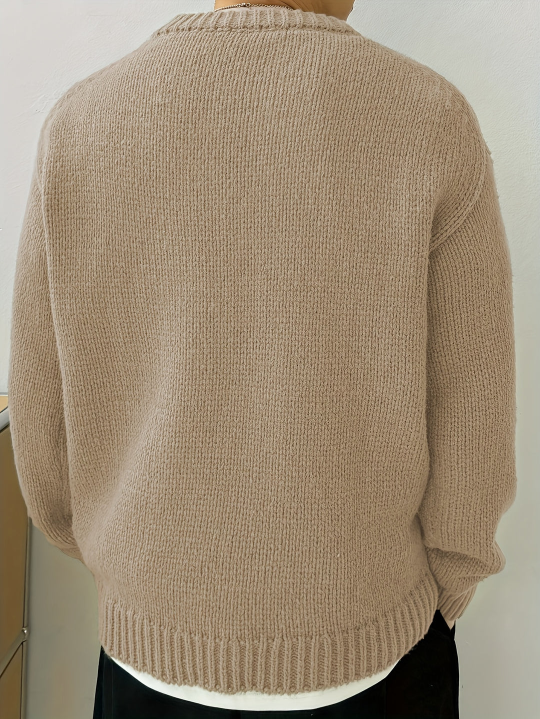 Mænds Strikket Sweater Enkel Stil 5