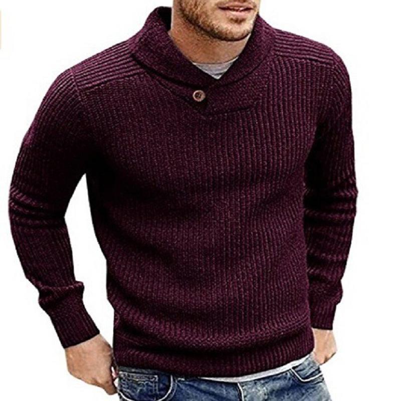 Mænds Strikket Sweater Rund Hals Moderne Stil 3