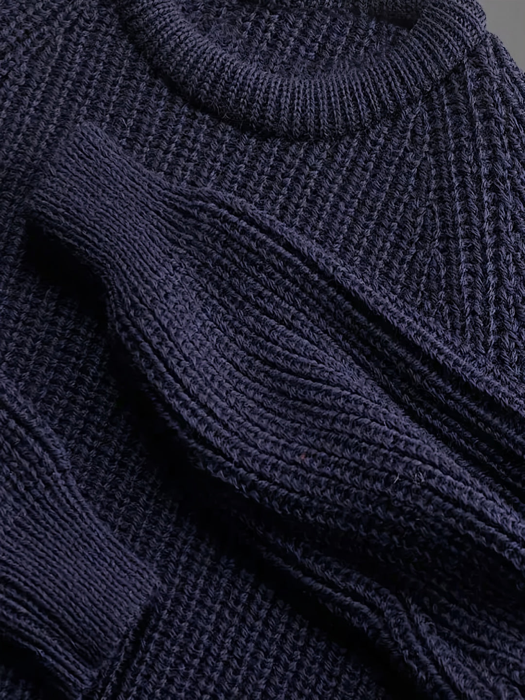 Mænds Strikket Sweater med Rund Hals Klassisk Stil 3