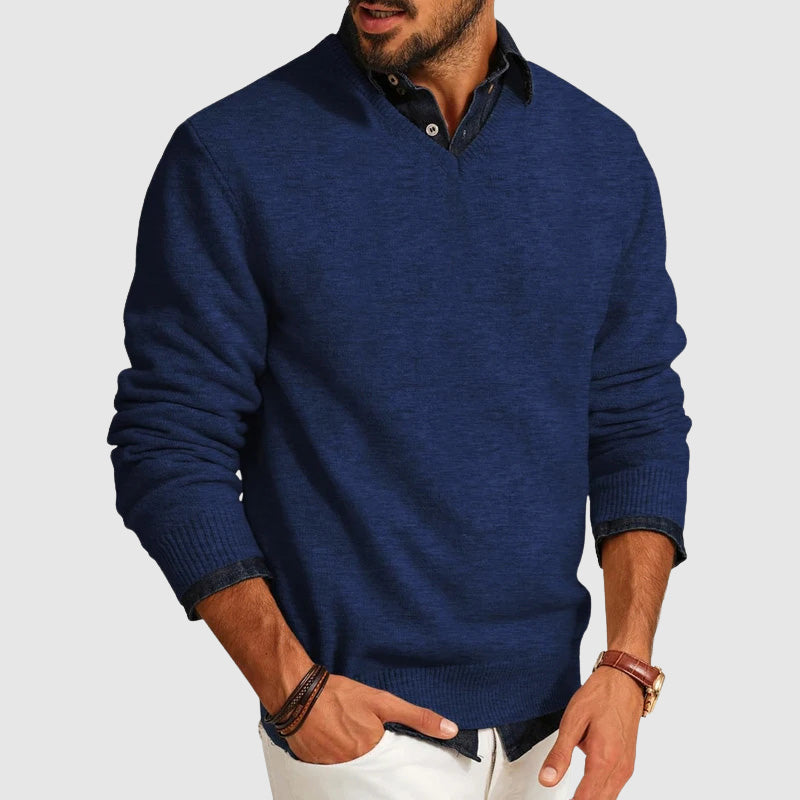 Mænds V-Hals Sweater Moderne Slim Fit 2