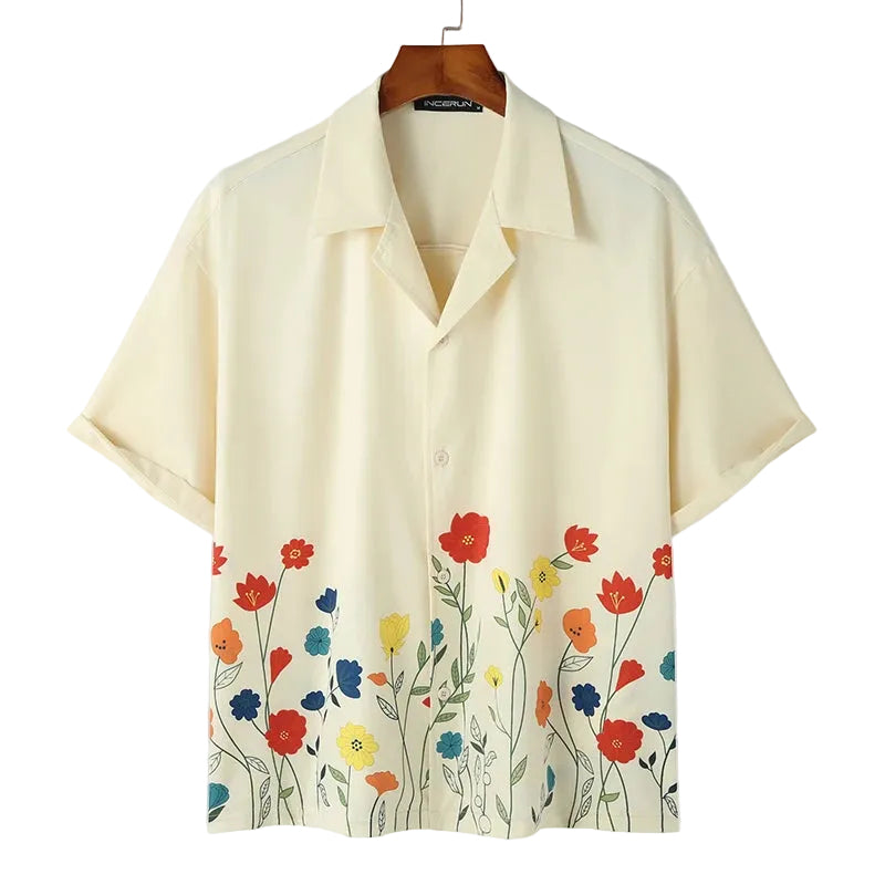 Men's Button Up Shirt Floral Design 0