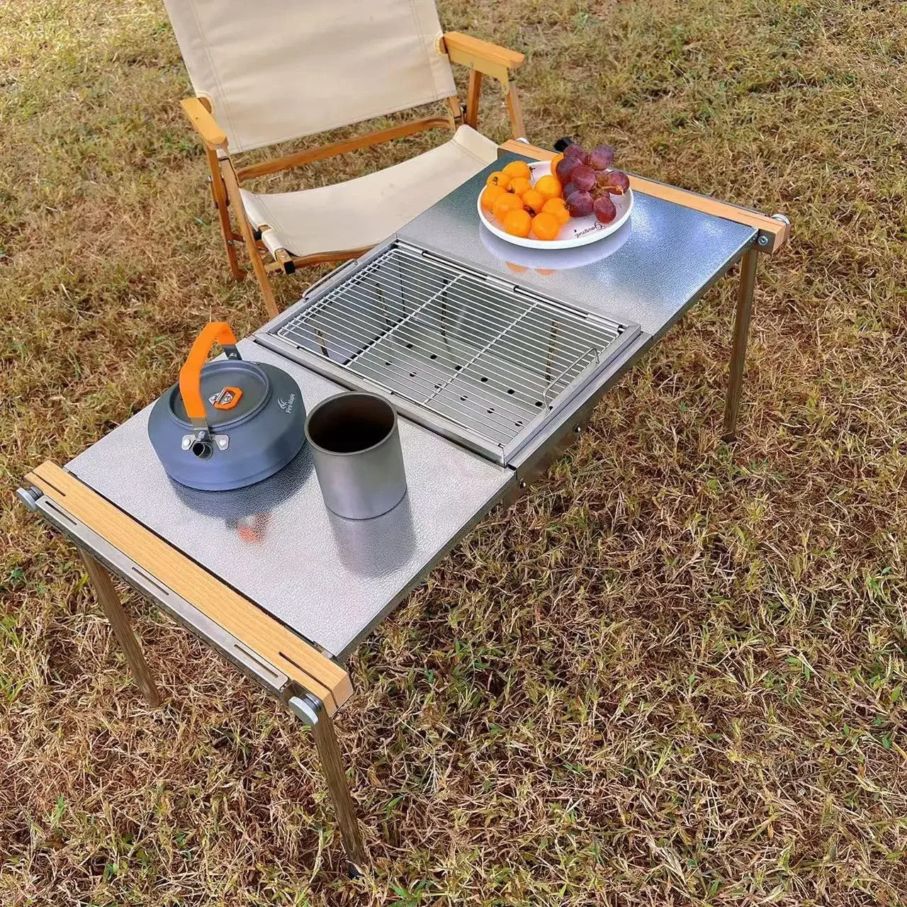 Bærbar grill i rustfrit stål