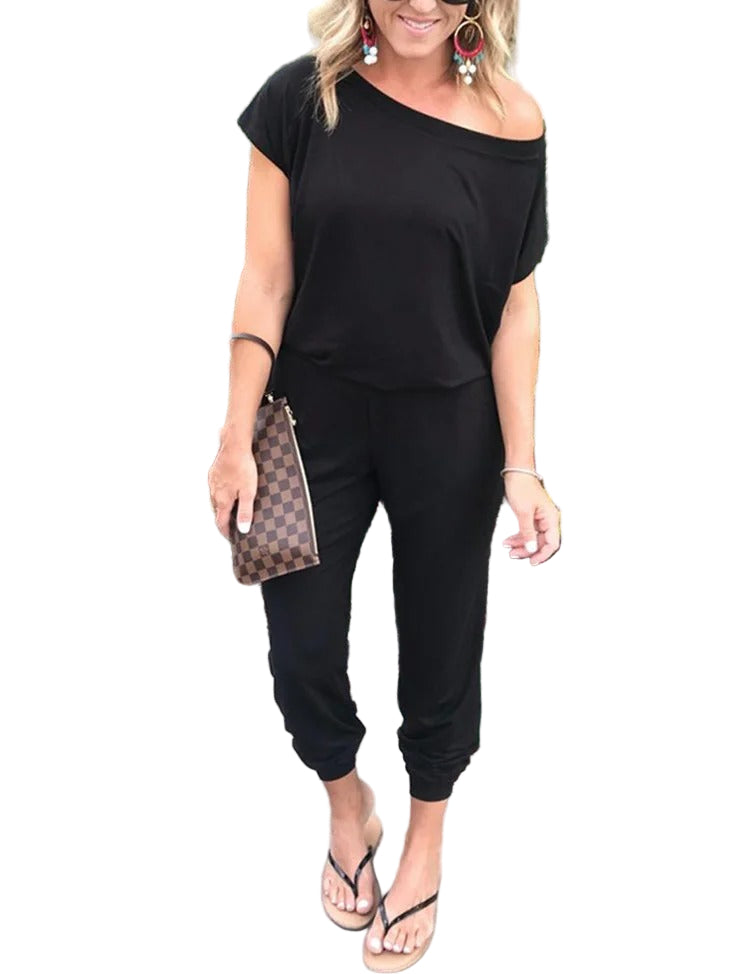 Løs off shoulder-jumpsuit til kvinder