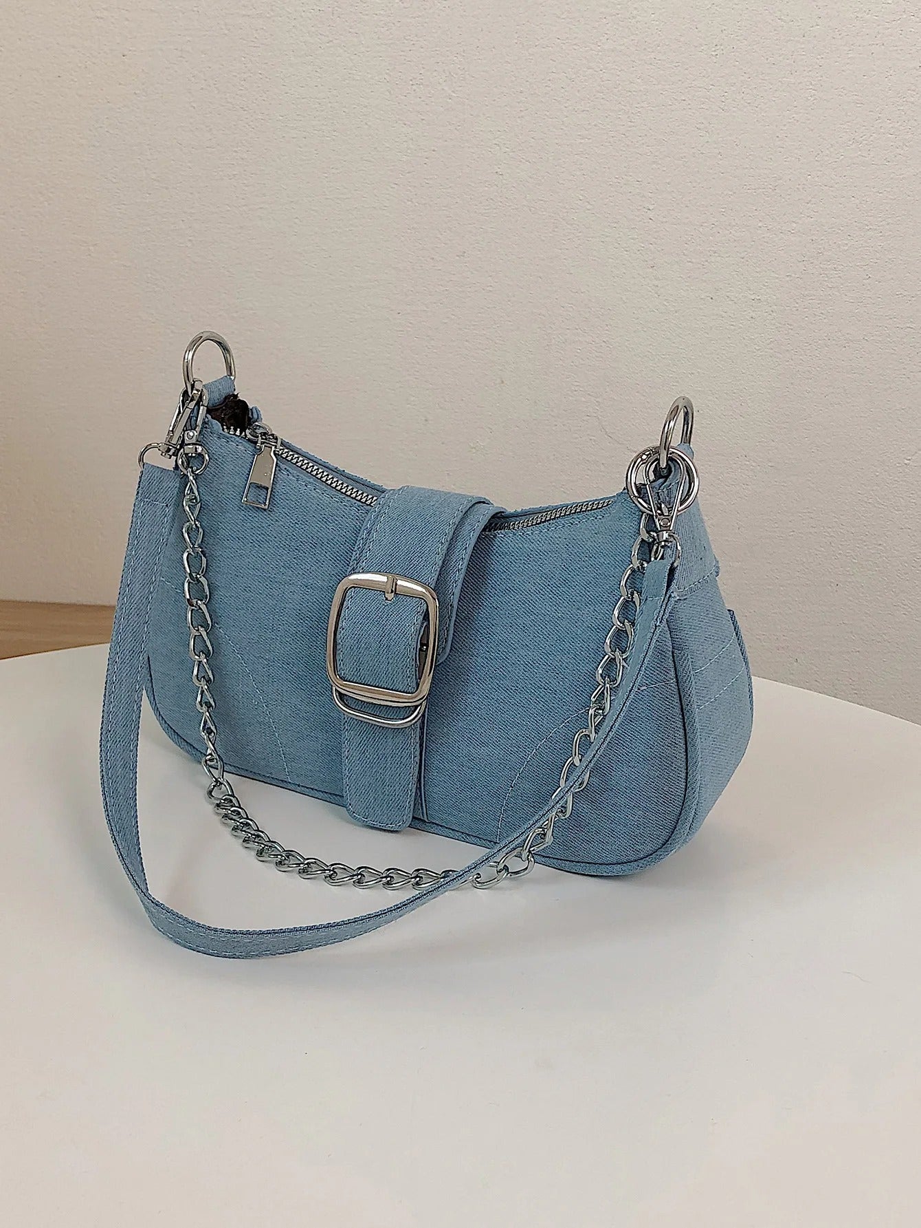 Denim crossbody-taske til kvinder