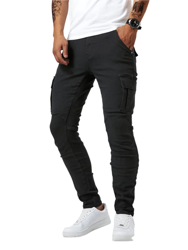 Herre Cargo Bukser Slim Fit 100% Bomuld Moderne Stil-2