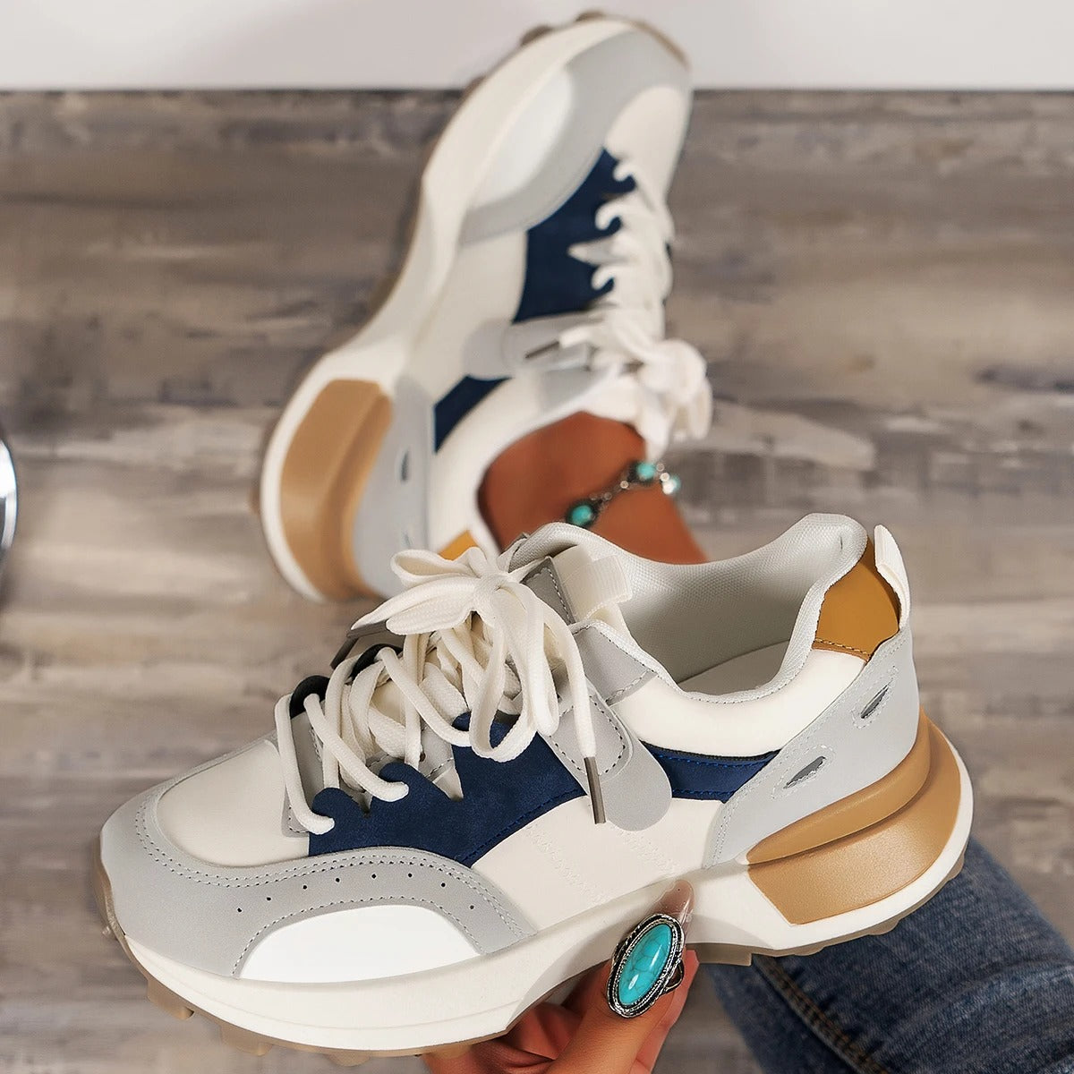 Sneakers med tyk sål til kvinder