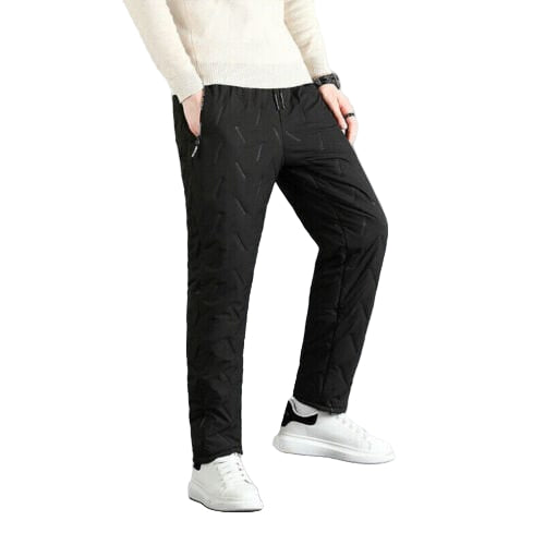Mænds Vinterbukser Sort Forede Vandafvisende Polyesterblanding-1
