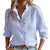 Kvinders Elegant Bluse Lange Ærmer 100% Bomuld-1