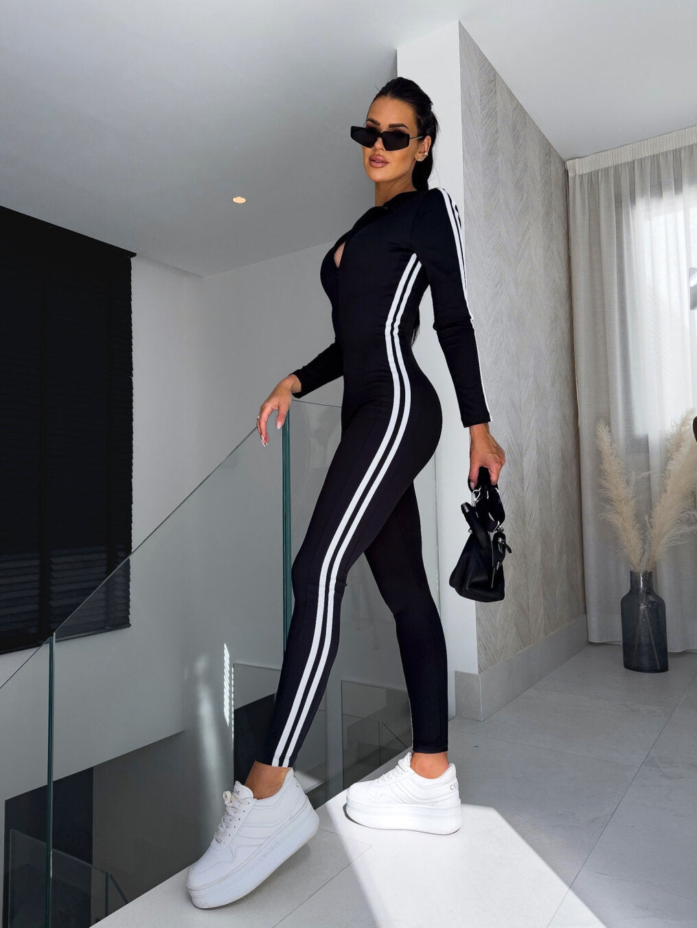 Kvinders Jumpsuit Sporty Design Tætsiddende Polyester-2