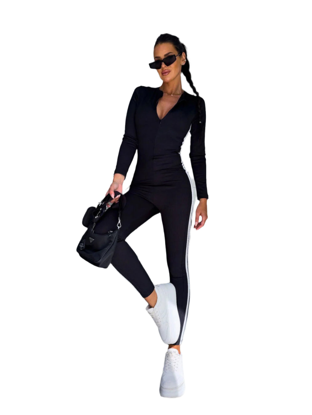 Kvinders Jumpsuit Sporty Design Tætsiddende Polyester-1