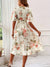 Kvinders A-linje Kjole V-hals Blomsterprint Polyester-2