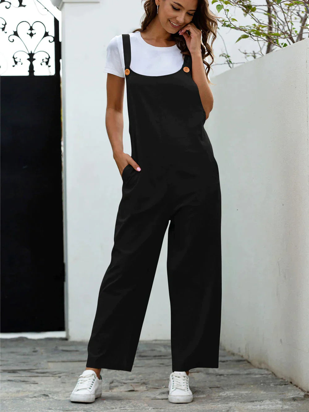 Kvinders Jumpsuit Casual Let Bomuld-4