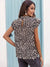 Kvinders Bluse Luipaardmønster Ruches 100% Polyester-2