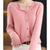 Variant image for Damer Uld Cardigan Hvid Striktrøje O-Hals 100% Ren Uld-7