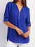 Variant image for Kvinders Casual Bluse Halv Rits 100% Bomuld Rulleopærmer-17
