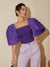 Variant image for Kvinders Bluse Firkantet Halsudskæring Slim Fit 100% Bomuld-9