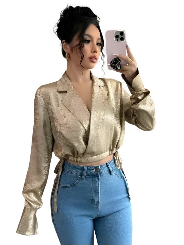 Kvinders Bluse Elegant Glitrende Polyester-1