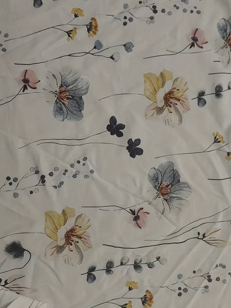 Kvinders Bluse Løs Pasform Blomsterprint 100% Bomuld-5