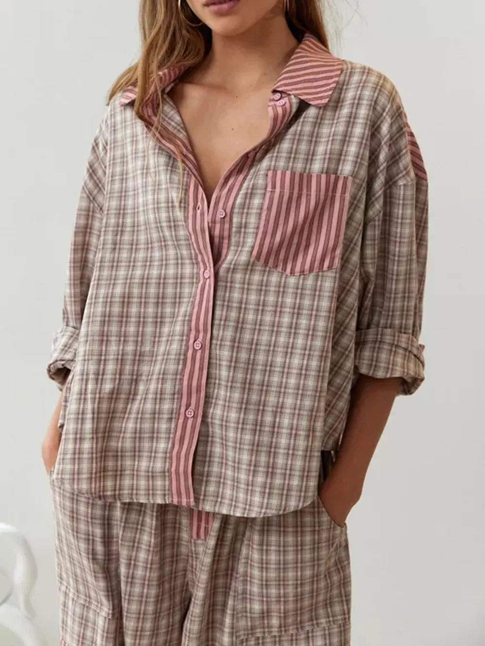 Kvinders Pyjamas Varm Fleece Nattøj til Mænd