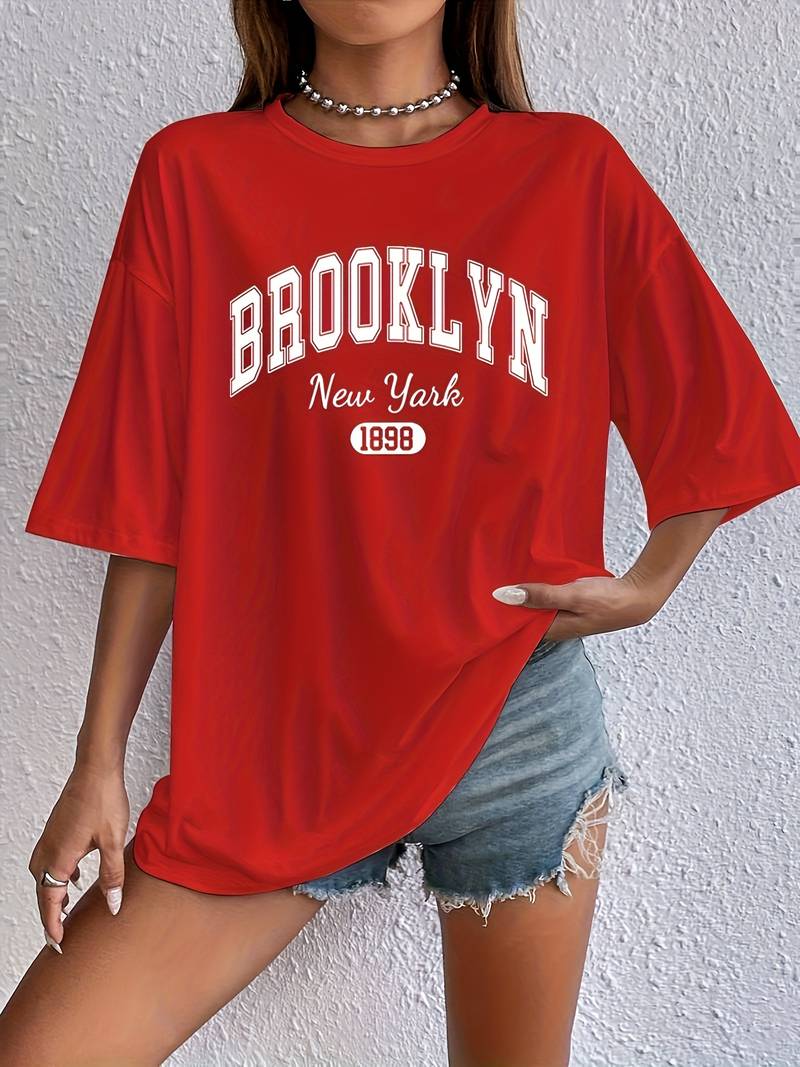 Variant image for Herre T Shirt Rund Hals Brooklyn Print 100% Bomuld-17