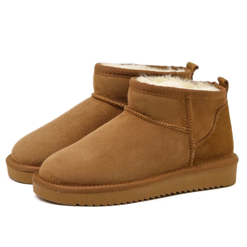 Dame Mini Støvler Halv-Høj Kunstlæder Fleece Foring-1