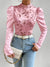 Kvinders Satin Top Blomsterprint Elegant Komfortabel-5