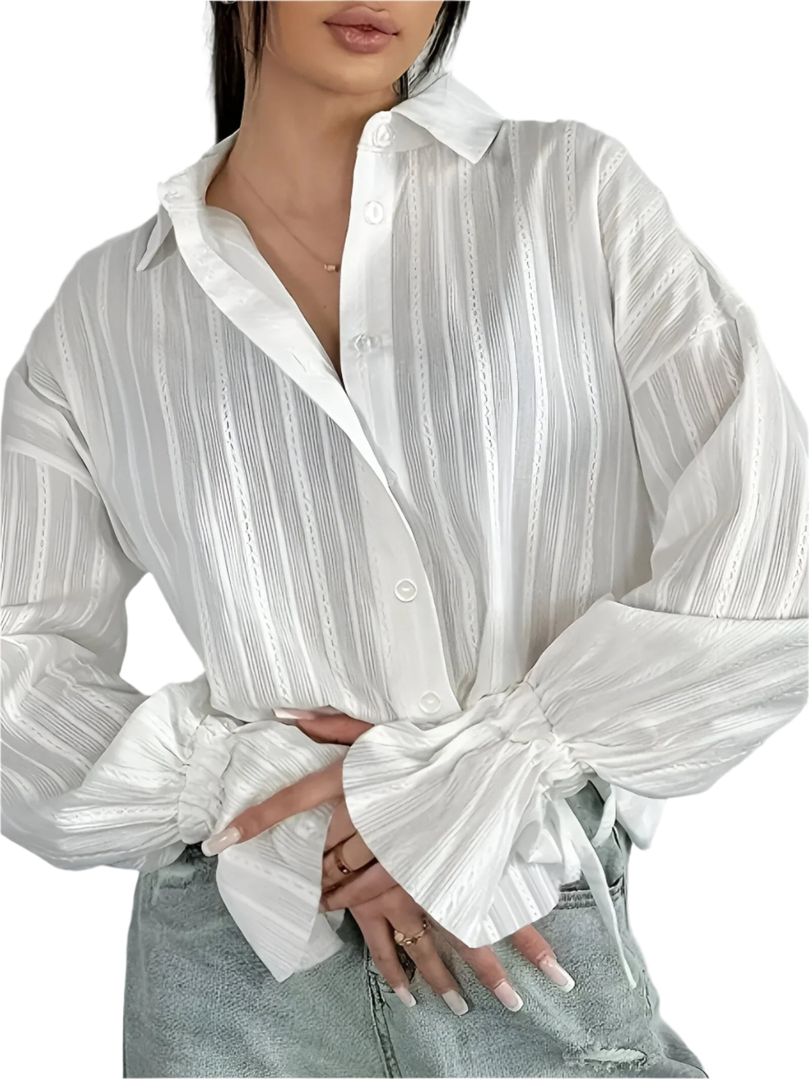 Variant image for Herre Skjorte Slim Fit Mønstret Krave 100% Bomuld-1