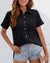 Variant image for Dame Bluse Monokrom Knapper Korte Ærmer Let Stof-33