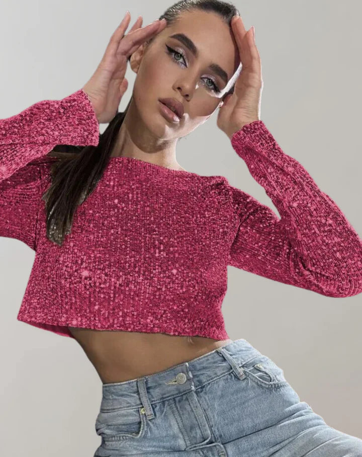 Kvinders Crop Top Glamour Design Polyester-2