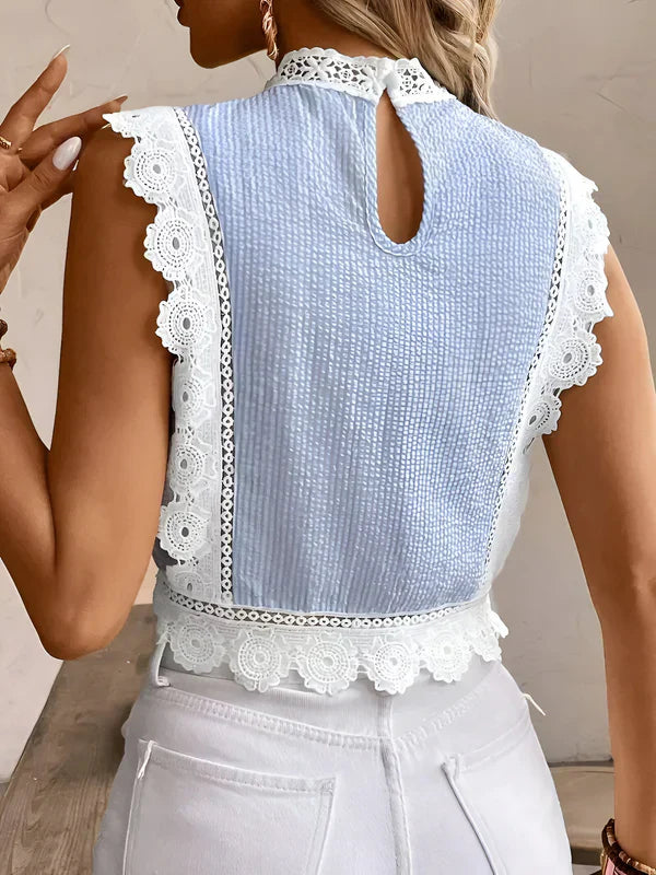 Kvinders Bluse Let Stof Blomsterdesign Med Lette Ærmer-3
