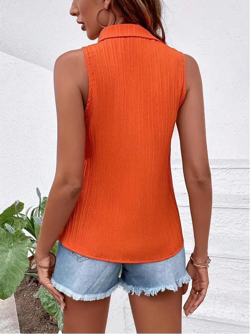 Kvinders Mouwløs Shirt Trendy Let Bomuld-2