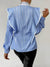 Skjortebluse Dame Langærmet Ruches Blødt Stof med Digital Print-3