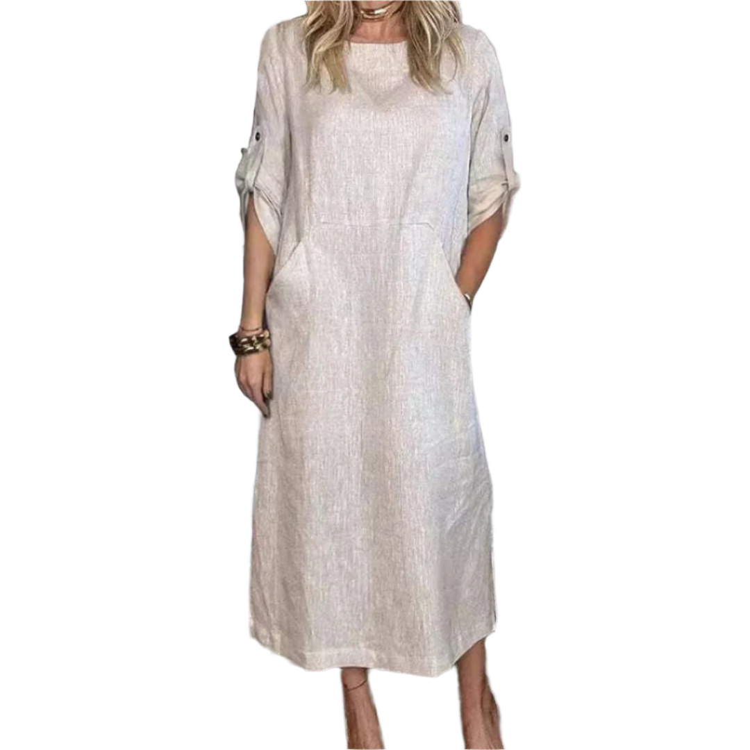 Dame Maxi Kjole Boxy Pasform 100% Bomuld-1