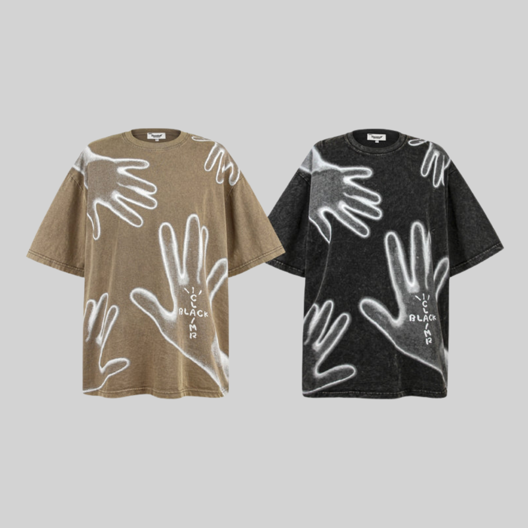 Herre Skjorter Overdimensioneret Grafisk Design Bomuld