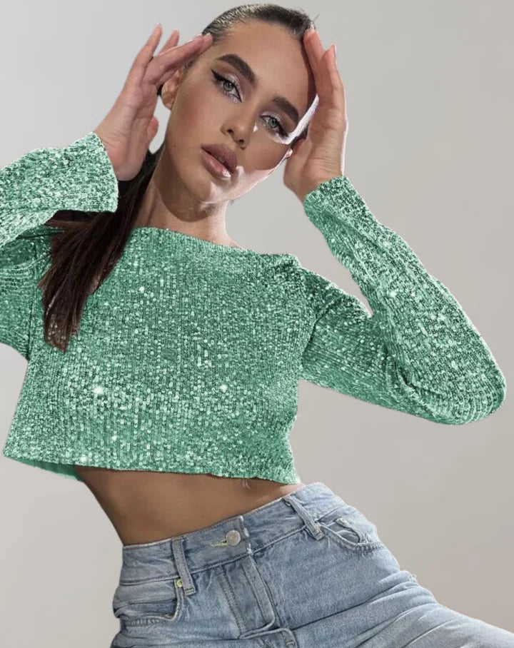 Variant image for Kvinders Crop Top Glamour Design Polyester-33