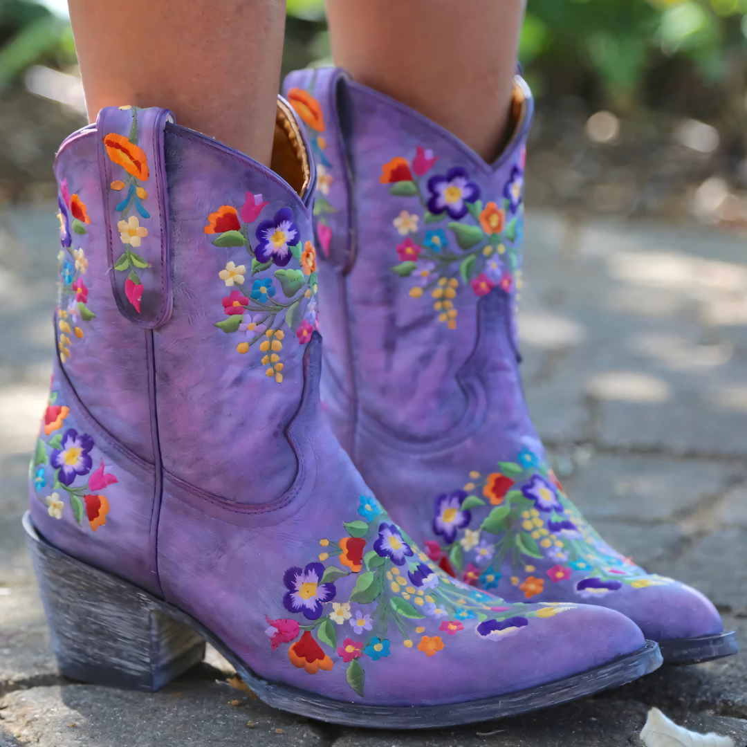 Kvinders Cowgirl Støvler Vintage Stil Læder