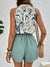 Dame To-Delt Sæt Tropisk Print Halterneck 100% Polyester-3