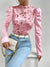 Kvinders Satin Top Blomsterprint Elegant Komfortabel-4