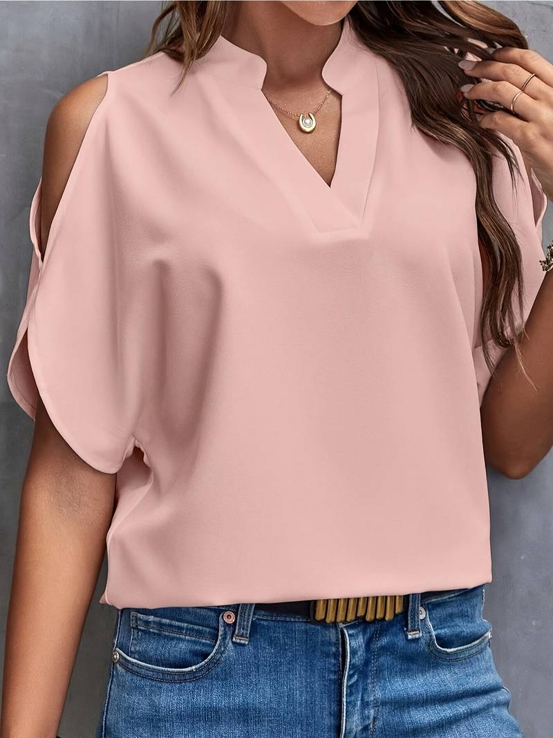 Dame Skulderfri Bluse Lette Stof Elegant-3