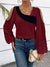 Dame Bluse Farveblok Firkantet Udsnit 100% Polyester Langærmet-6