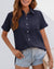 Variant image for Dame Bluse Monokrom Knapper Korte Ærmer Let Stof-25