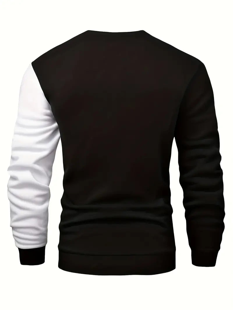 Herre Pullover Farveblok Rund Hals 100% Blød Akryl-2