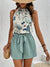 Dame To-Delt Sæt Tropisk Print Halterneck 100% Polyester-2