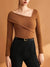 Kvinders Top Asymmetrisk Halslinje 100% Polyester-4