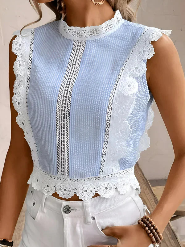 Kvinders Bluse Let Stof Blomsterdesign Med Lette Ærmer-4
